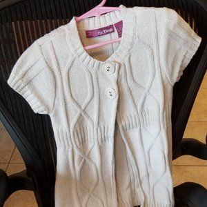 Girls Ivory Gold sparkle thread cardigan Sz Small